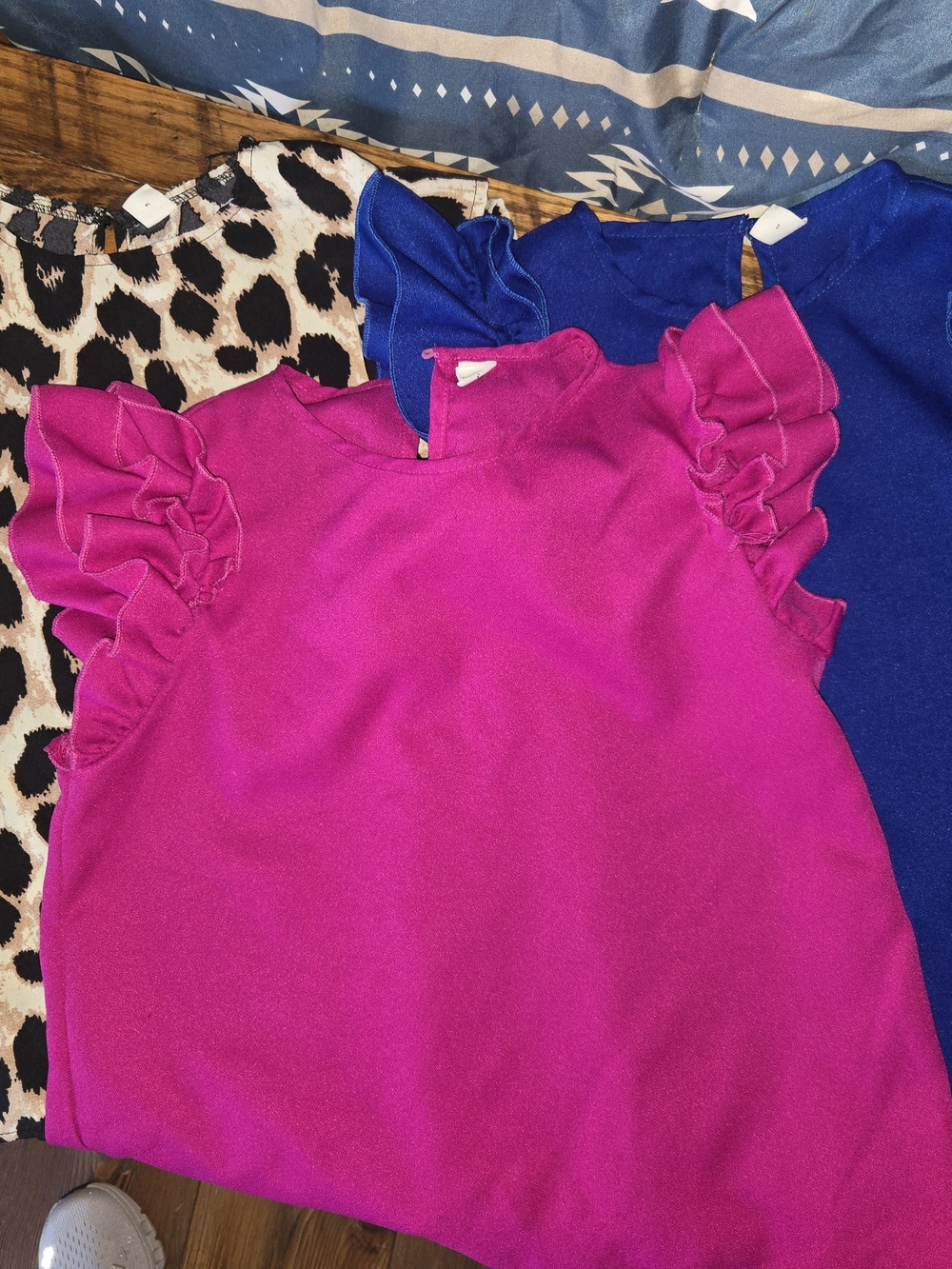 Bright Fuchsia Ruffle Sleeve Top